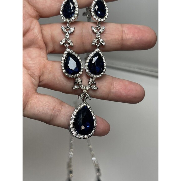 Rosemarie Collections Necklace Bracelet Earring Rhinestone 4 Piece Jewelry Set - Picture 7 of 12